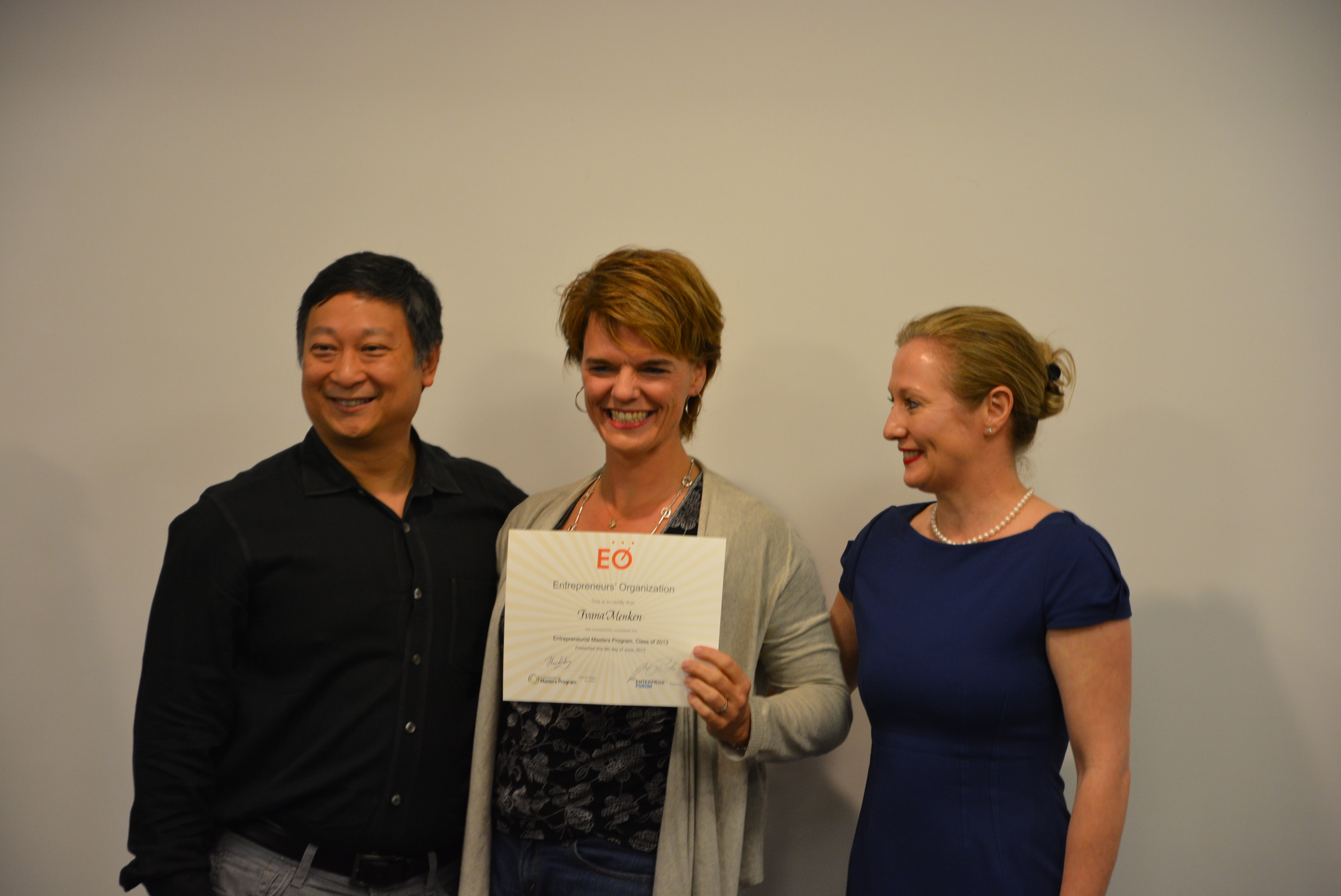 Ivanka Menken receiving MIT Entrepreneurial Masters Program certificate